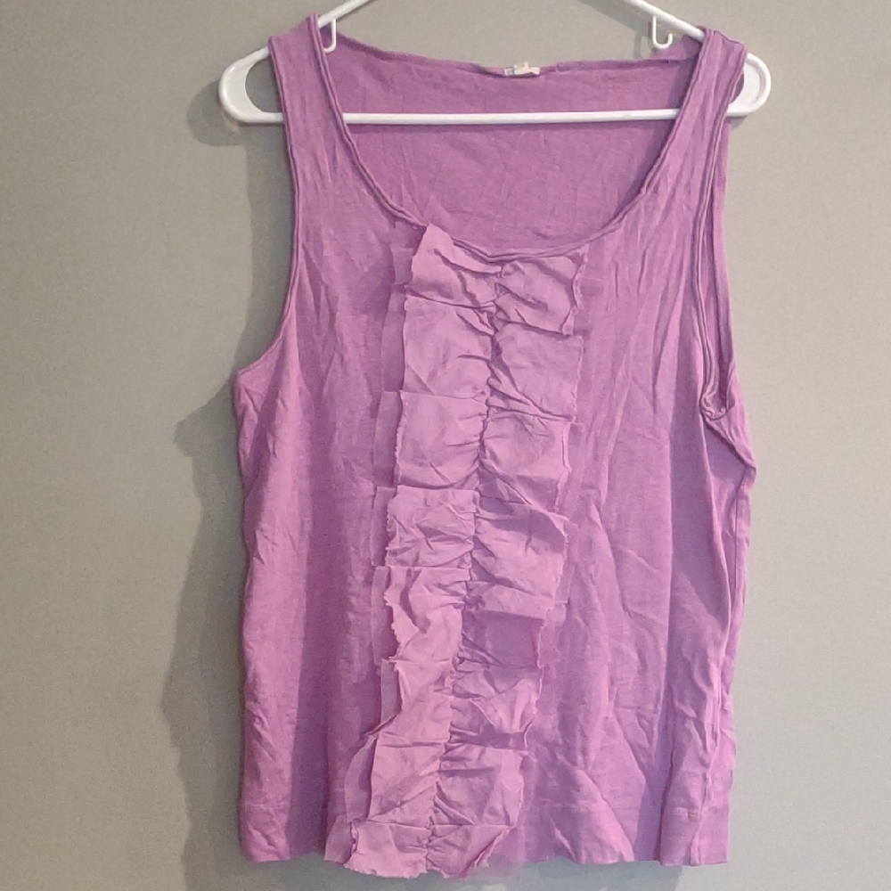 J. Crew Women's Large Lavender Ruffle Tank Top